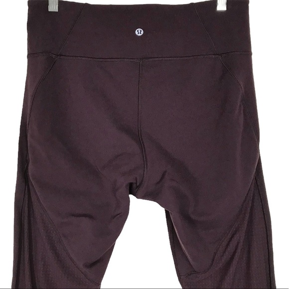 Lululemon Cropped Calf-Length Sheer Panel Leggings Size 10 - Picture 2 of 14